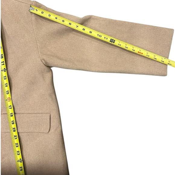 Abercrombie & Fitch Wool blend oversized boxy light brown tan coat sz Medium - Picture 7 of 9